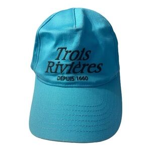 🧢🇨🇦⚜️TROIS-RIVIÈRES Teal Baseball Cap with Black Embroidery LIKE NEW🧢🇨🇦⚜️